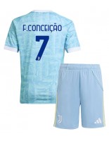 Otroške Nogometnih dresov Juventus Francisco Conceicao #7 Gostujoči 2025-26 Kratki rokavi (+ hlače)